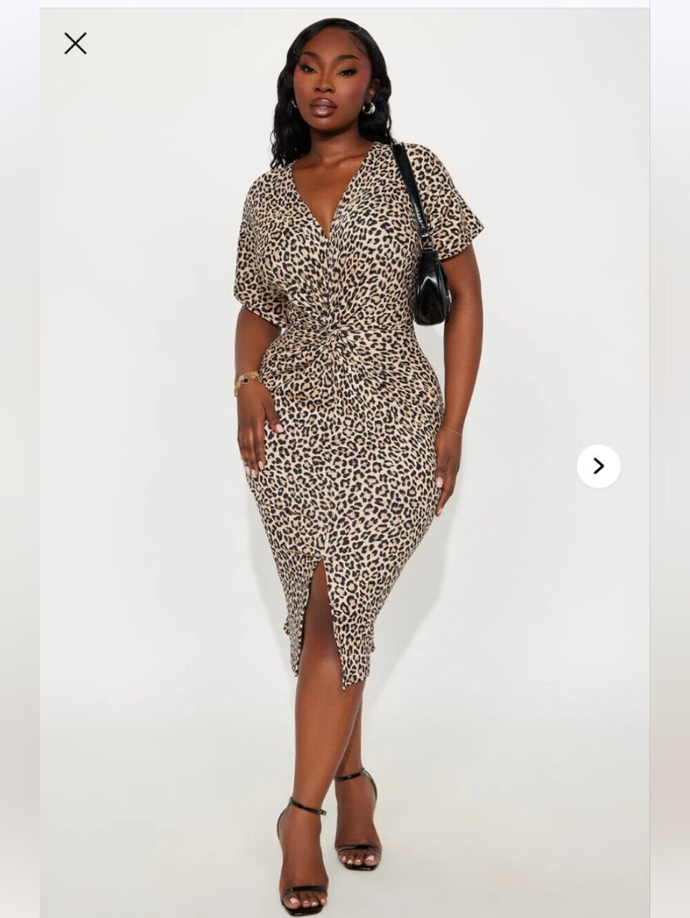 Fashion Nova Eileena Leopard Midi Dress 1X (EUC)